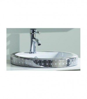 حوض مغلسة برسلان ديكور مدورفضي  صيني 44 × 44 سم    #  8910/201423